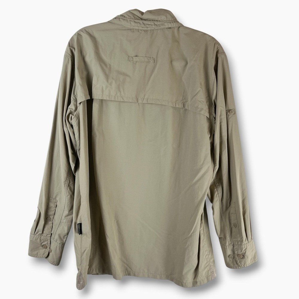 Cabelas Guidewear Shirt Mens L Nylon Fishing Outdoor Vented Zip Pockets Hiking - Picture 2 of 6